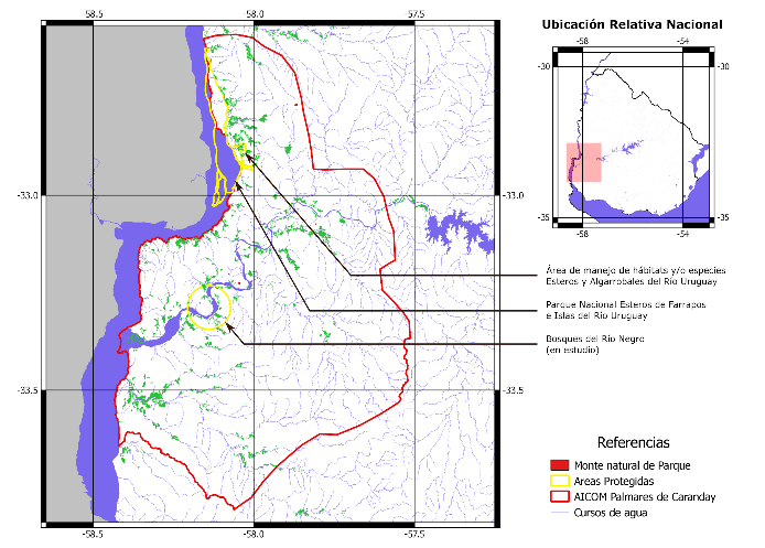 Palmares de Caranday Mapa