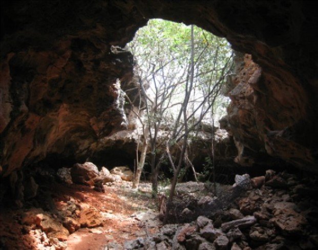 Vista de una de las entradas de las cuevas del Sistema Bosa