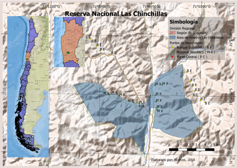 Mapa de Reserva Nacional Las Chinchillas