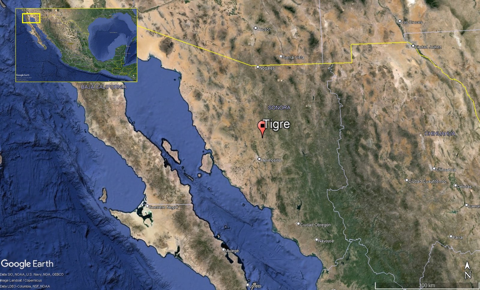 S MX 008 El Tigre Mapa ubicacion