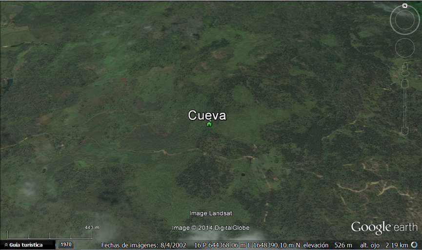 Vista del SICOM Cueva de Hato Viejo sobre una imagen de Google earth