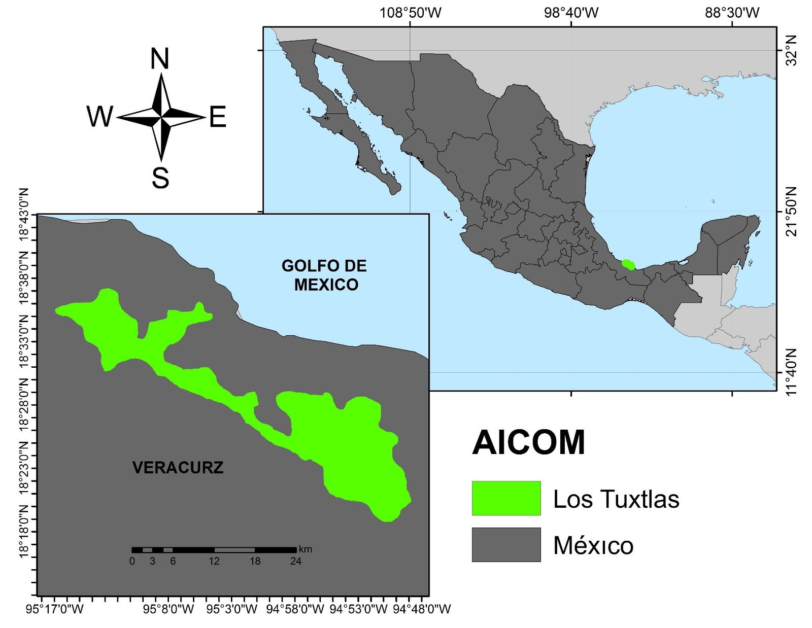 Mapa 24 Los Tuxtlas México